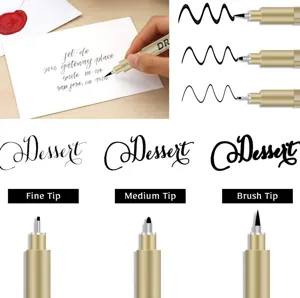 Micro-pen fineliner ink drawing set with fine, medium, and brush tips for art and sketching.