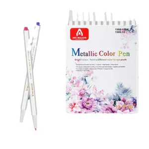 Lot de 15 feutres metalliques marqueurs aux pointes souples et dures pour loisirs creatifs.