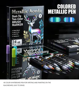 Metallic Acryl Pinselstift Doppelspitze Marker Set für Modellmalerei und Kunst Design