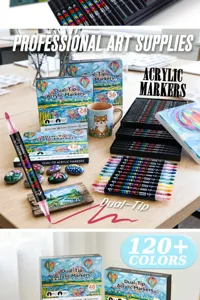 Rotuladores acrílicos de doble punta, colores vivos para pintura en roca y manualidades de arte.
