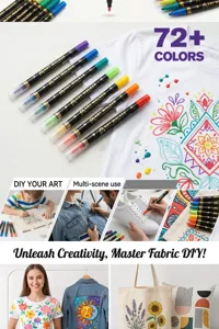72 Colores Rotuladores Acrilicos Doble Punta Rotulador de Tela para DIY Camisetas Zapatos