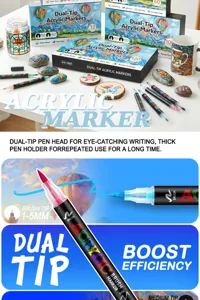 Set de rotuladores acrílicos de doble punta para dibujo infantil y manualidades DIY art.