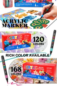 168 Colores Acrílico Rotulador Set Estudiante DIY Cuenta De Mano Pintura Dibujo