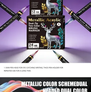 Detailansicht des Acryl-Metallic-Marker mit doppelter Spitze und satter Tinte für Kunst.