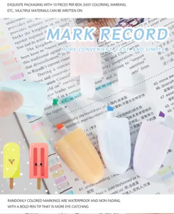 Mini ice cream highlighter set cute colorful pastel markers for student school office stationery