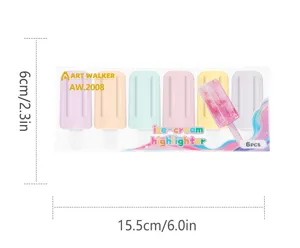 Mini macaron highlighter set 6pcs cute ice cream design pastel aesthetic stationery pens.