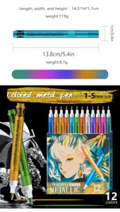 12-Farben metallische Acryl-Marker Set, ideal für DIY-Basteln und schöne Grußkarten.