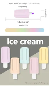 Detailed view of the macaron color ice cream highlighter set, featuring a 1-4mm flexible pen tip.