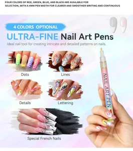 Professional ultra-fine nail art pen for detailed painting, lines, and French manicures.