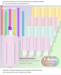 Pastel mini highlighter set, cute popsicle design, 10 pieces per box with 10mm tips.