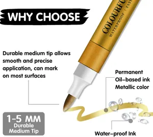 Metallischer Acryl-Marker mit langlebiger Medium-Spitze, wasserfeste Tinte für DIY Kunsthandwerk.