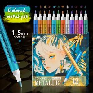 Metallische Acryl-Markierungsstifte Assorted Farben Wasserdichte Malstifte Für DIY Handbuch Grußkarten Steinmalerei Kunsthandwerk