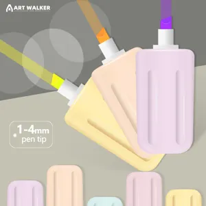 Macaron mini highlighter set with 1-4mm pen tip, cute ice cream shape pastel aesthetic pens.