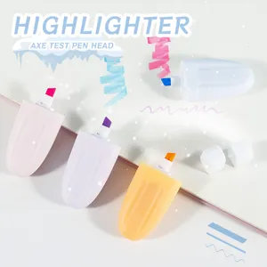 Mini cute popsicle highlighter pens set in pastel colors for studying, journaling and aesthetic note-taking.