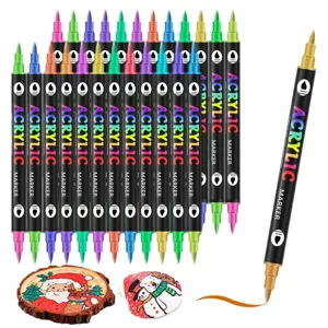 Set Rotuladores Acrilicos Doble Punta 72 Colores Marcadores Pintura para Piedra Madera