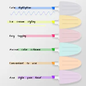 Cute mini ice cream highlighter set pastel aesthetic school stationery marking pens
