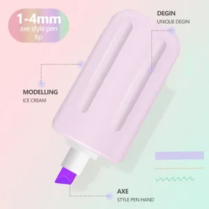 Mini pastel highlighter set cute ice cream design aesthetic marker pens for school office