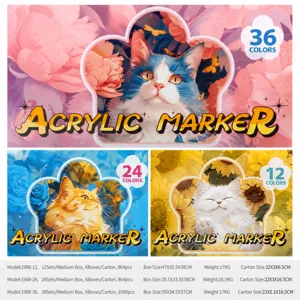 Juego de Rotuladores Acrílicos de Doble Punta Acuarela Secado Rápido Rotuladores de Arte para Niños Dibujo Pintura Suministros Escolares