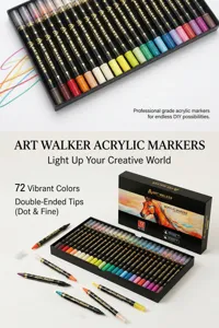 Rotuladores acrílicos de doble punta de 72 colores para dibujo, pintura en piedra y manualidades DIY.