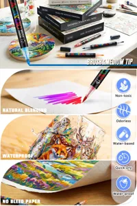Set de Rotuladores de Pintura Acrílica de Doble Punta para Piedra Madera Lienzo Arte