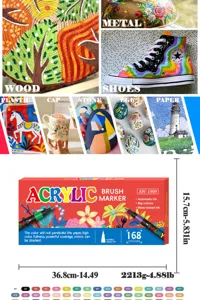 Set de 168 rotuladores de pintura acrilica DIY para madera piedra ceramica manualidades