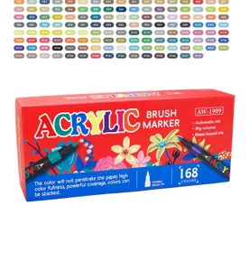 Set de 168 rotuladores acrílicos gran capacidad lápiz de dibujo punta suave pincel