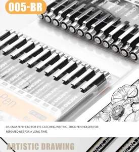 Fine liner pens set black pigment waterproof drawing sketch pens art markers office supplies