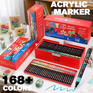 Juego de Rotuladores Acrílicos de Doble Punta Lápices de Dibujo de Acuarela para Arte Manualidades Diario Colorear DIY Suministros Estudiantiles