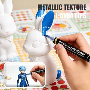 Metallischer Acryl Marker Stift Set mit doppelter Spitze 1-5mm fur DIY Malerei Werkzeug