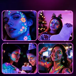 Glow in the dark face body paint pens washable neon fluorescent makeup for party festival rave