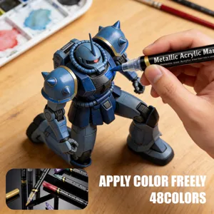 Metallic Acryl Marker Set, doppelseitige Farbstifte fuer Modellbau und kuenstlerische Malerei.