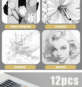 Black fine liner pens set for artists students waterproof sketching comic outlining drawing pens