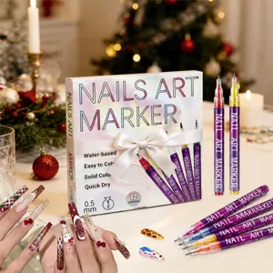 Nail Art Acryl Marker Pen Set Waterdicht Sneldrogend Fijne Punt DIY Tekening Nagel Lijn Schilderpen
