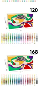 Acrylmarker Set mit 120/168 lebendigen Farben, auf Wasserbasis für Kunstmalerei, Zeichnen, DIY.