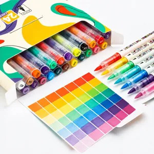 Pennarelli Acrilici Punta a Pennello Morbida Pennarelli d'Arte a Base d'Acqua Per Disegno Forniture d'Arte