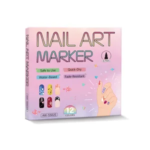 0.7mm Nageldesign Marker Stifte Set 12 Farben Wasserdicht Schnelltrocknend Acryl Graffiti Stifte