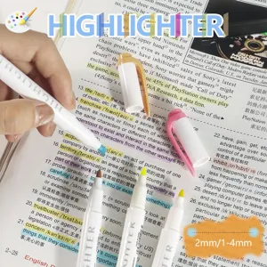 Set de rotuladores fluorescentes de doble punta pastel marcador estético para estudio