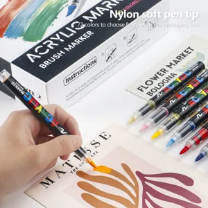 Liquid Acrylic Paint Pens Soft Tip Marker Set For Drawing Art Students Coloring Writing DIY Graffiti Supplies