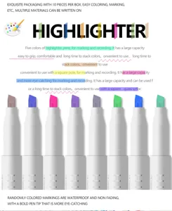 Set de marcadores fluorescentes de doble punta, rotulador de colores para pintar y tomar notas.