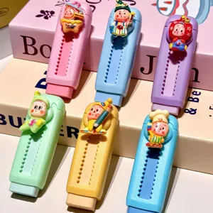 Niedliches Cartoon Harz Push-Pull Radiergummi Set für Schüler, sauberes Schreibwaren.