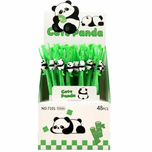 Cute panda gel pen set 48pcs 0.5mm black ink school stationery office supply cute animal gift