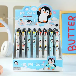 Creative Cute Penguin Click Gel Pen Black Ink Rollerball Pen Student Stationery Office Writing Supplies