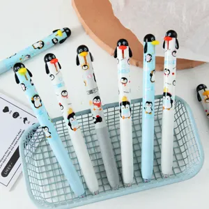 Cute cartoon penguin gel ink pens, creative press neutral pens for students writing and school.