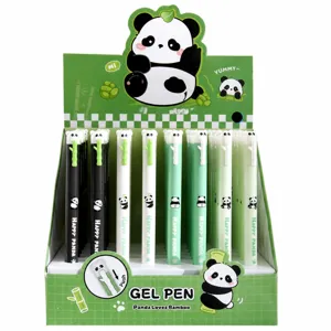 Joli stylo gel panda boîte ensemble 0.5mm séchage rapide école papeterie fournitures