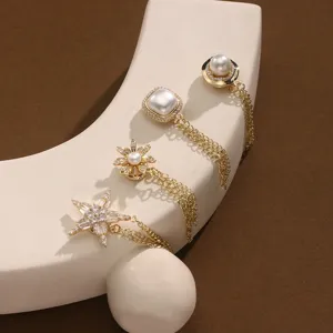 Moderne strass ketting magnetische kleding gesp, decoratieve taille spanner clip set.