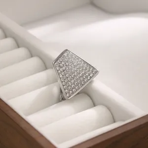 Silver rhinestone scarf buckle elegant geometric crystal tie ring luxury chic accessories.