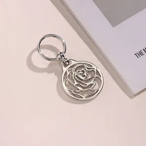 Silver-plated rose scarf buckle hollow metal bag pendant stylish accessories for women