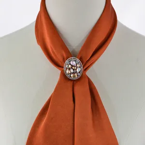 Vintage cavo strass sciarpa fibbia elegante scialle clip moda accessorio abbigliamento
