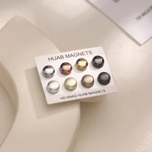 Set of colorful magnetic hijab pins and brooch clips, strong hold no-snag design for women's scarves.