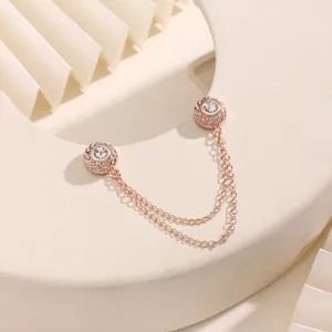 Clip per foulard magnetica oro rosa strass spilla hijab elegante doppia catena chic